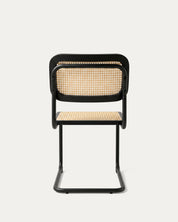 Detalle respaldo ratán negro tejido cannage silla Breuer comedor Venhoouse Chile
