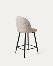 Taburete bar Sora beige arena posterior diagonal respaldo lino Venhoouse Chile
