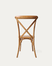 Silla Crossback armable polipropileno efecto madera vista trasera Venhoouse Chile