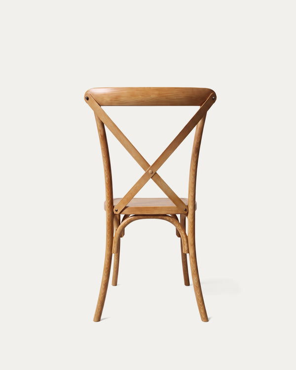 Silla Crossback armable polipropileno efecto madera vista trasera Venhoouse Chile