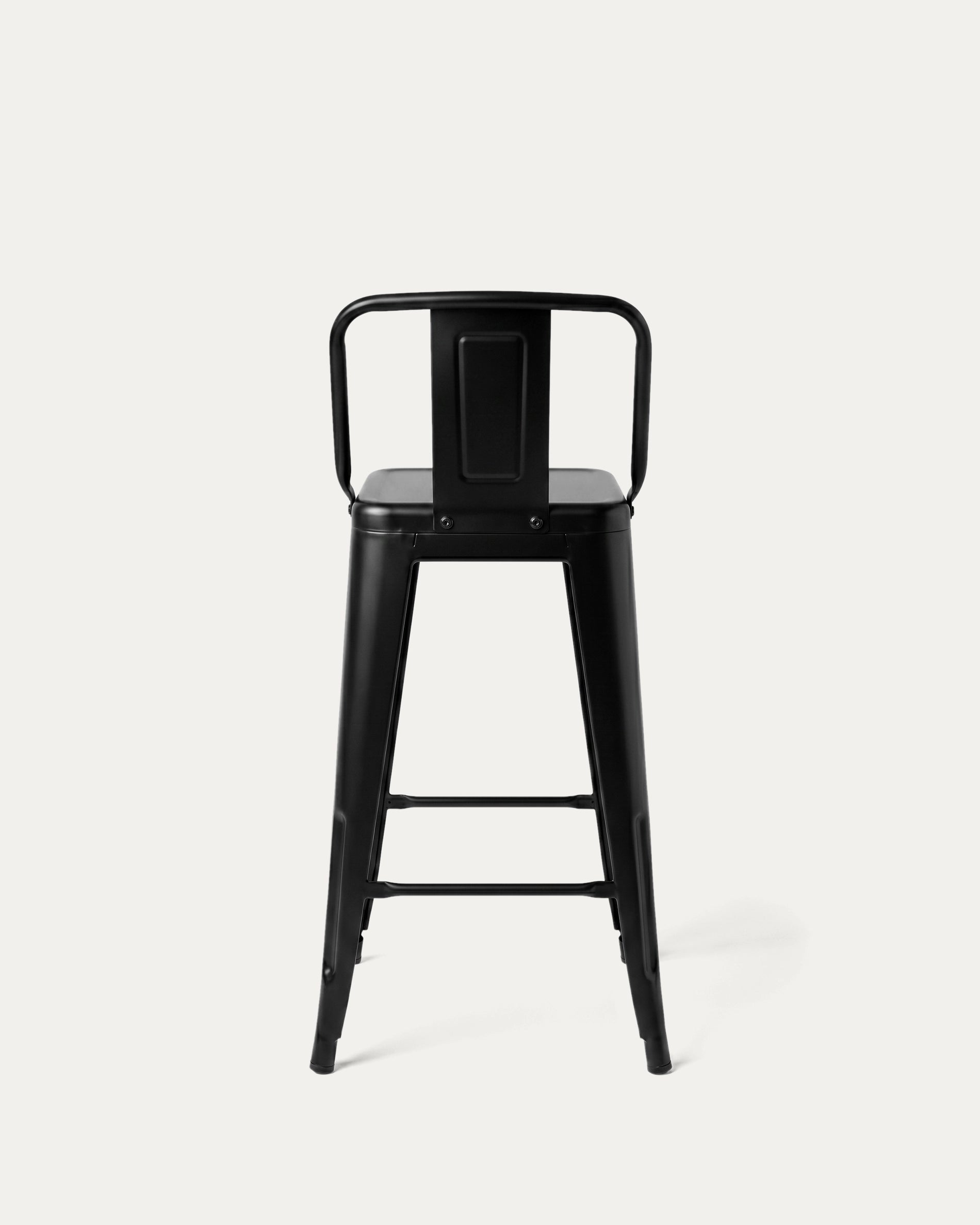 Taburete Tolix clásico negro vista trasera metal galvanizado Venhoouse Chile