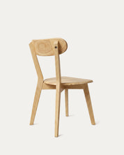 Silla Fresno comedor natural trasera diagonal respaldo curvo madera Venhoouse Chile