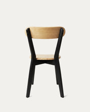 Silla Fresno comedor negra vista trasera respaldo madera curvo Venhoouse Chile