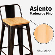 Taburete Tolix Madera 66cm