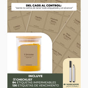 Set 15 Especieros De Vidrio Rack Extensible De Bambú