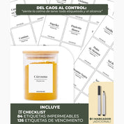 Set 15 Especieros De Vidrio Rack Extensible De Bambú