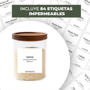 Set 3 Contenedores Herméticos Vidrio Cocina Despensa Acacia