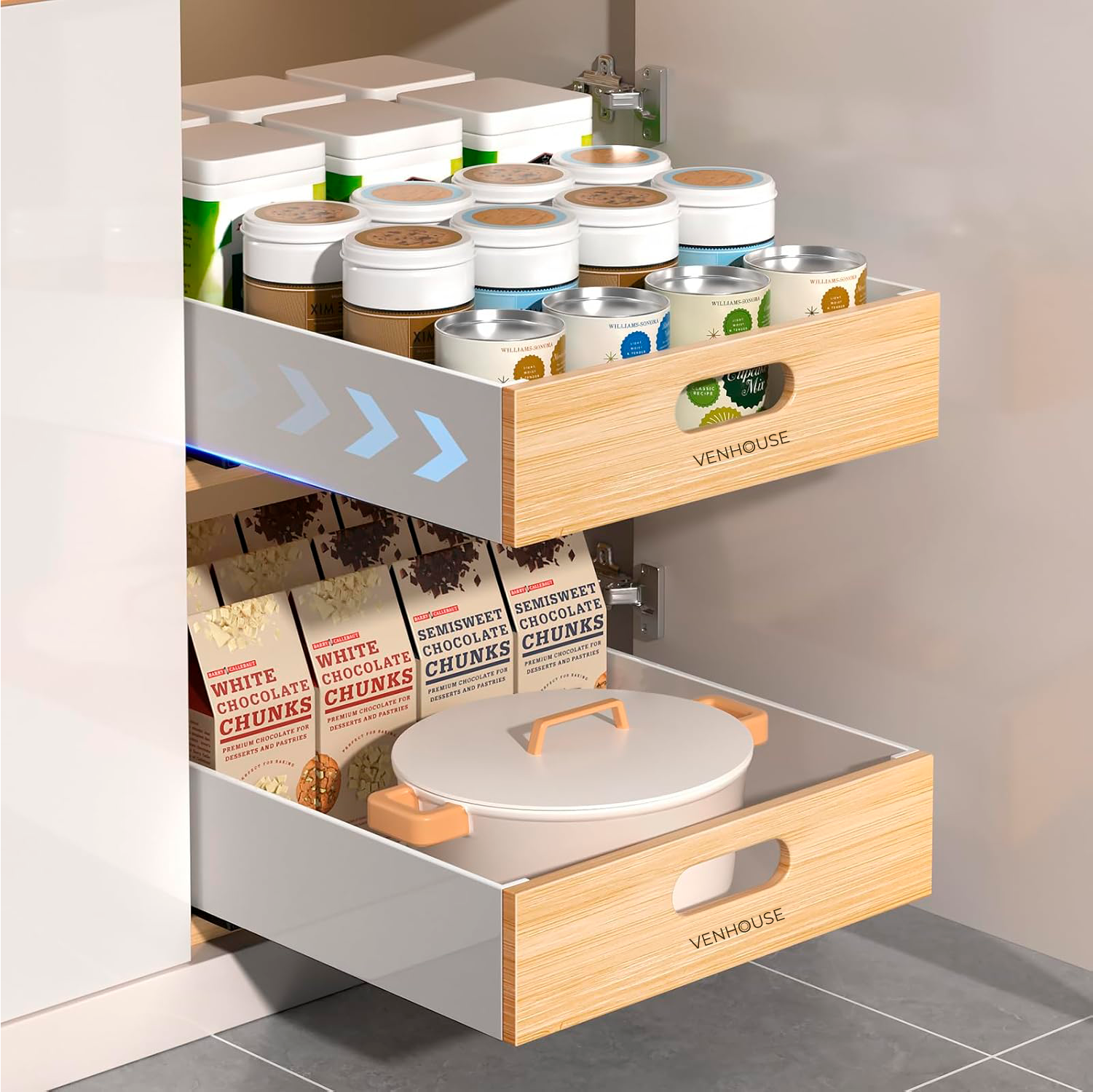 Organizador Repisa Extraíble Para Cajones Despensa 35cm