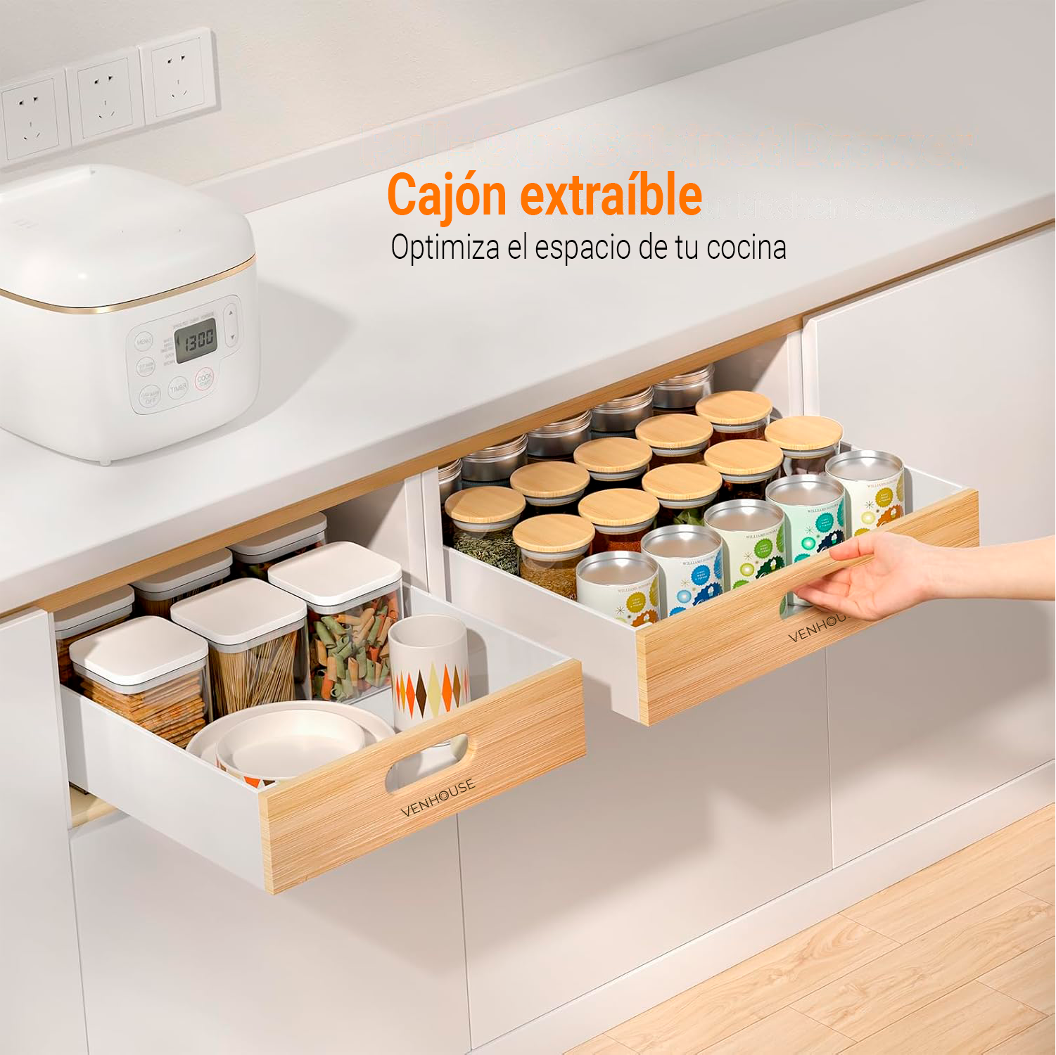Organizador Repisa Extraíble Para Cajones Despensa 35cm