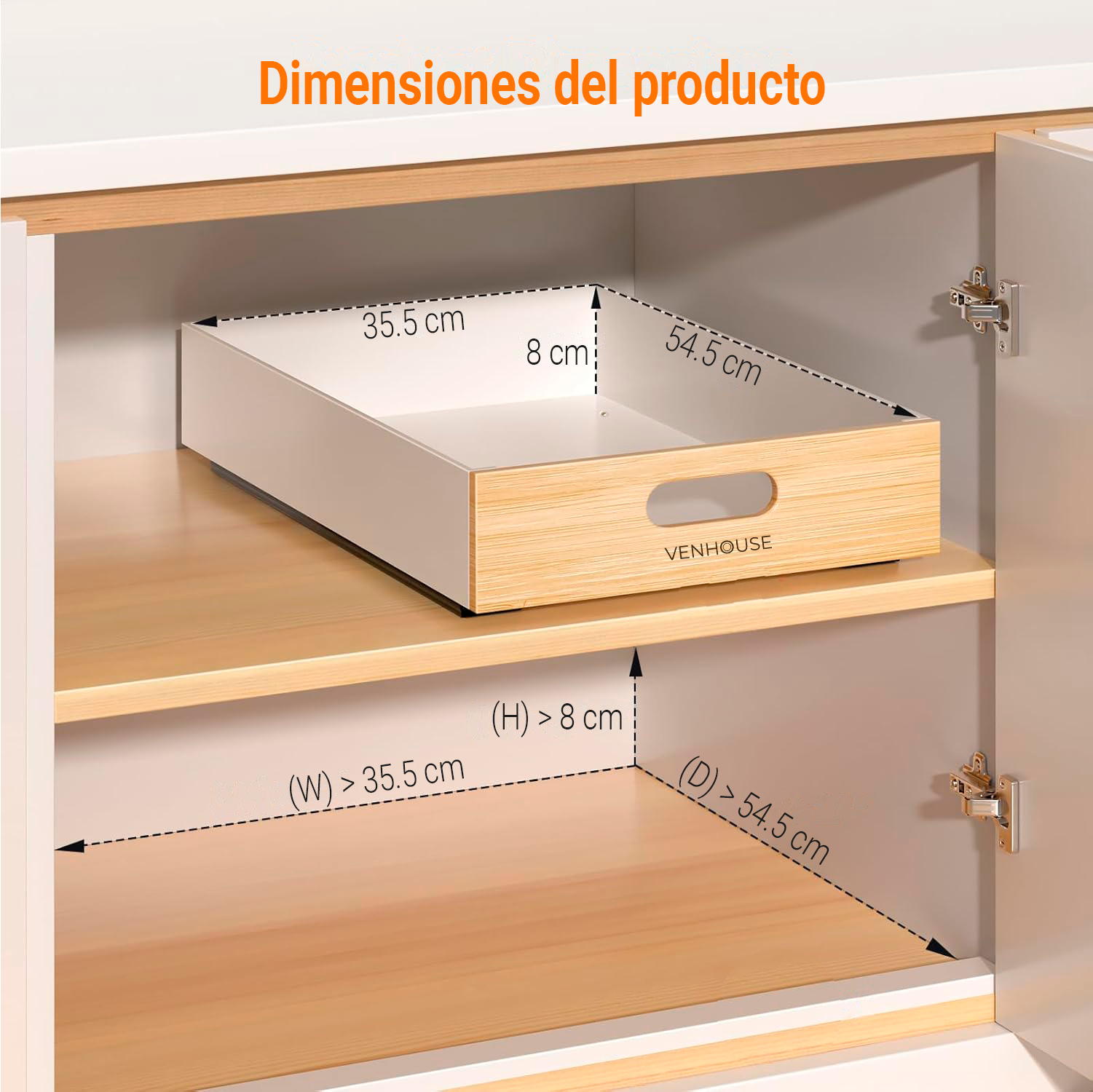 Pack 2 Organizadores Repisa Extraíble Cajones Despensa 35cm