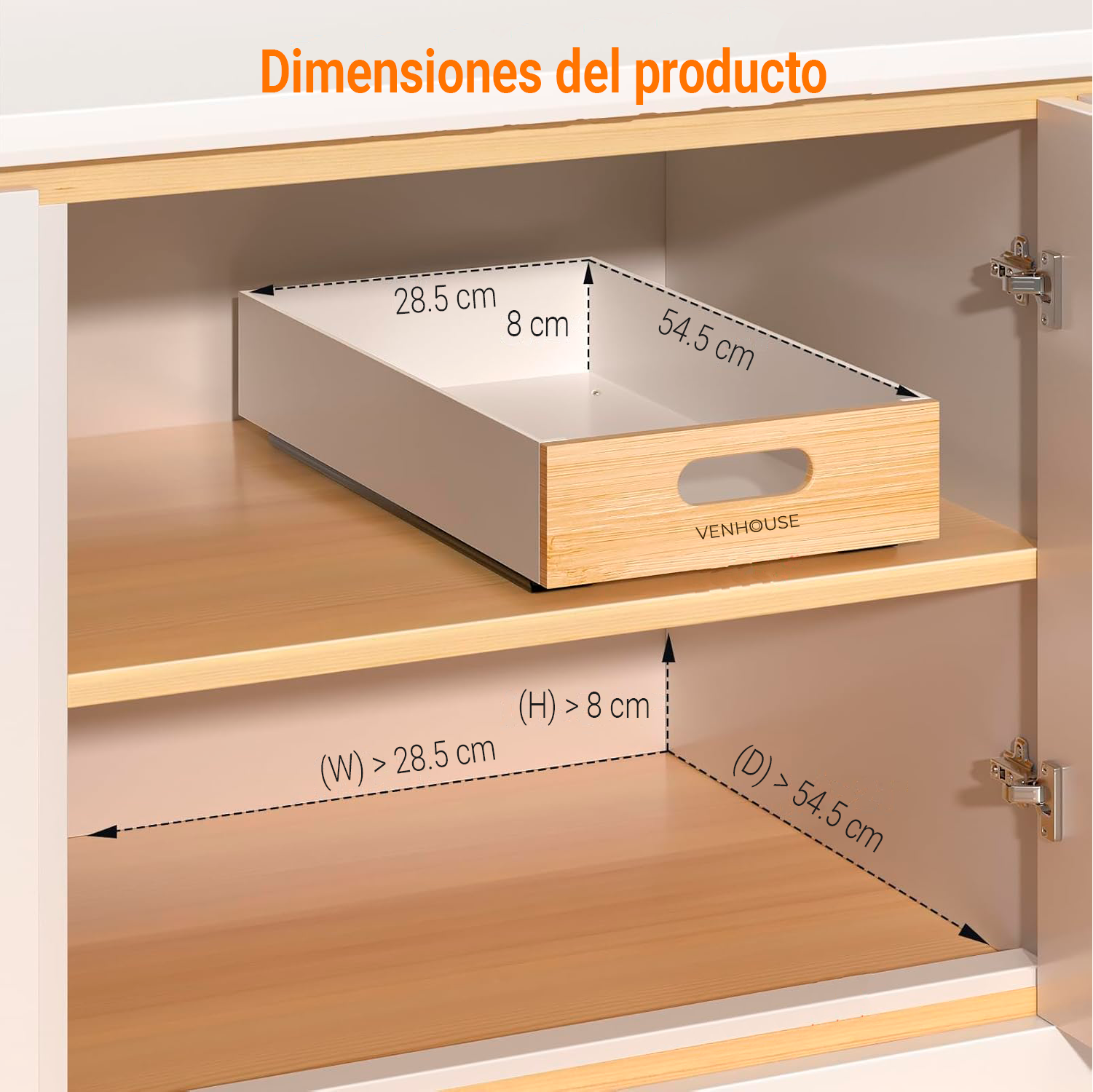 Pack 2 Organizadores Repisa Extraíble Cajones Despensa 28cm