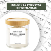 Set 3 Contenedores Herméticos Vidrio Cocina Despensa Bambú