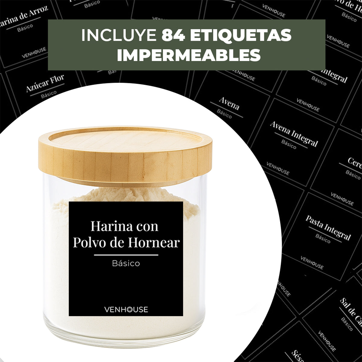 Set 3 Contenedores Herméticos Vidrio Cocina Despensa Bambú