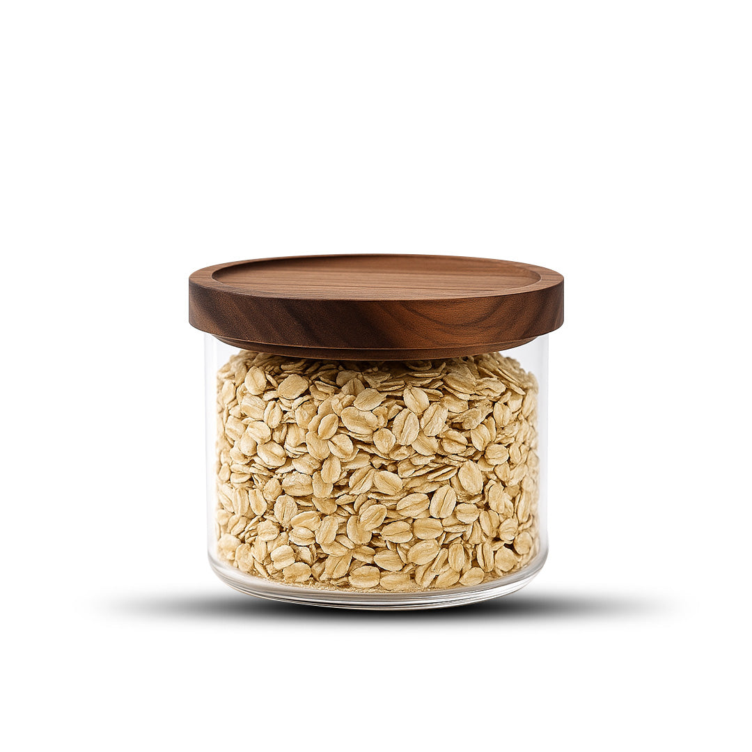 Frasco Contenedor Tarro Hermético Vidrio Tapa Acacia 500ml