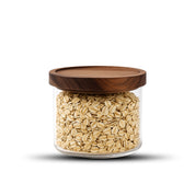 Frasco Contenedor Tarro Hermético Vidrio Tapa Acacia 500ml