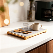 Tapete de piedra de secado rápido con base de bambú