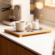 Tapete de piedra de secado rápido con base de bambú