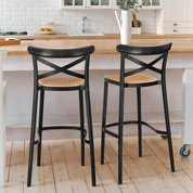 Taburete Crossback Danubio 66cm Piso Bar O Terraza Apilable