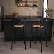 Taburete Crossback Danubio 66cm Piso Bar O Terraza Apilable