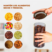 Set 3 Contenedores Herméticos Vidrio Cocina Despensa Acacia