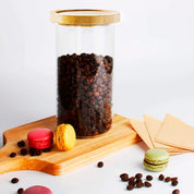 Set 3 Contenedores Herméticos Vidrio Cocina Despensa Bambú