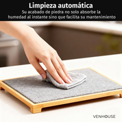 Tapete de piedra de secado rápido con base de bambú