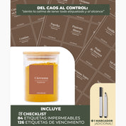 Set 15 Especieros De Vidrio Rack Extensible De Bambú