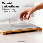 Tapete de piedra de secado rápido con base de bambú