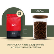 Frasco Contenedor Tarro Hermético Vidrio Tapa Acacia 1000ml