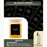 Set 15 Especieros De Vidrio Rack Extensible De Bambú