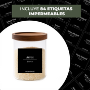 Set 3 Contenedores Herméticos Vidrio Cocina Despensa Acacia