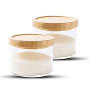 Frasco Contenedor Tarro Hermético Vidrio Tapa Bambú 500ml