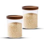 Frasco Contenedor Tarro Hermético Vidrio Tapa Acacia 800ml