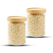 Frasco Contenedor Tarro Hermético Vidrio Tapa Bambú 1000ml