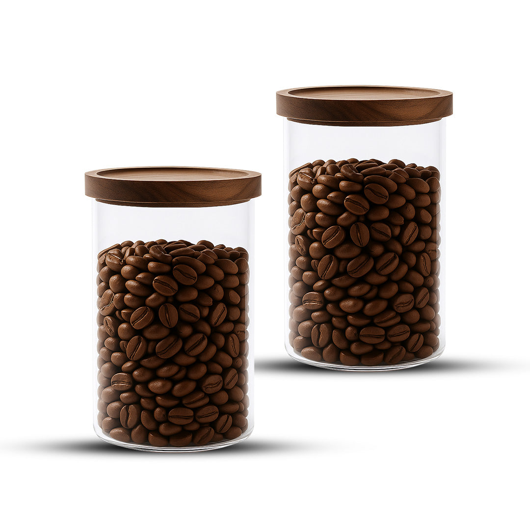 Frasco Contenedor Tarro Hermético Vidrio Tapa Acacia 1000ml