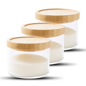 Frasco Contenedor Tarro Hermético Vidrio Tapa Bambú 500ml