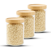 Frasco Contenedor Tarro Hermético Vidrio Tapa Bambú 1000ml