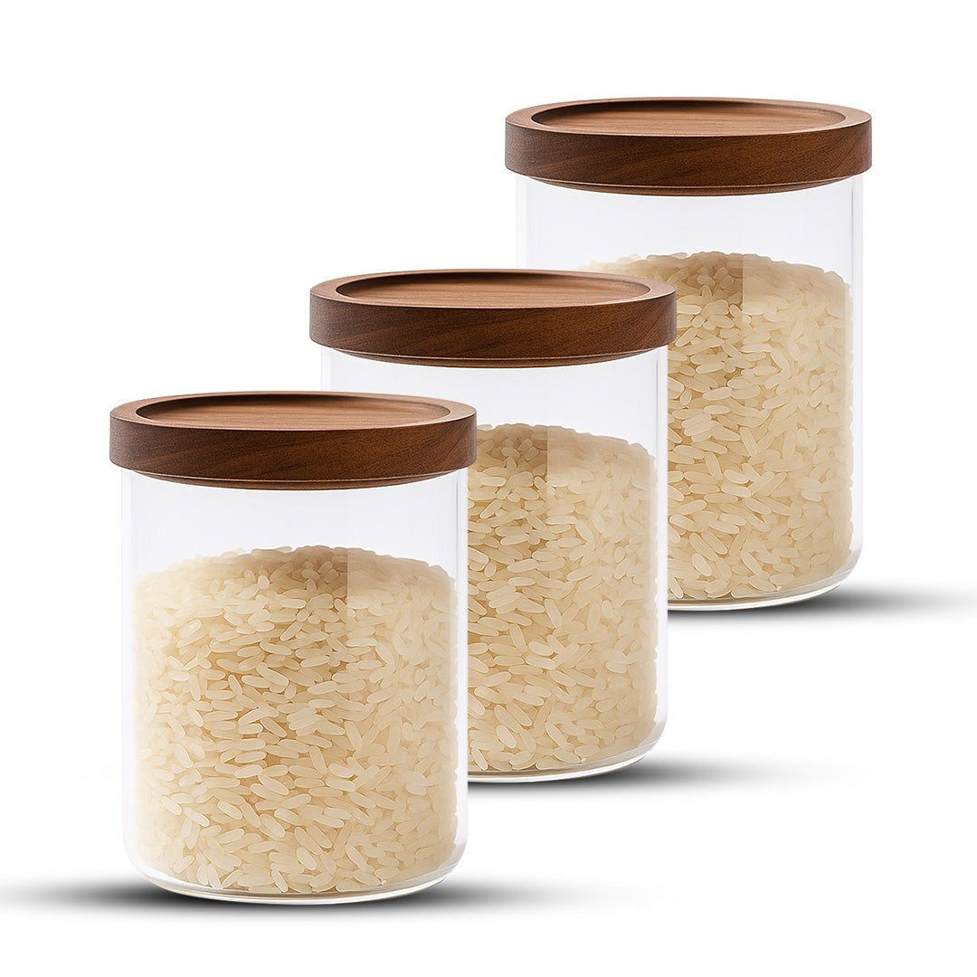 Frasco Contenedor Tarro Hermético Vidrio Tapa Acacia 800ml