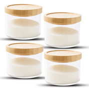 Frasco Contenedor Tarro Hermético Vidrio Tapa Bambú 500ml