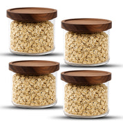 Frasco Contenedor Tarro Hermético Vidrio Tapa Acacia 500ml