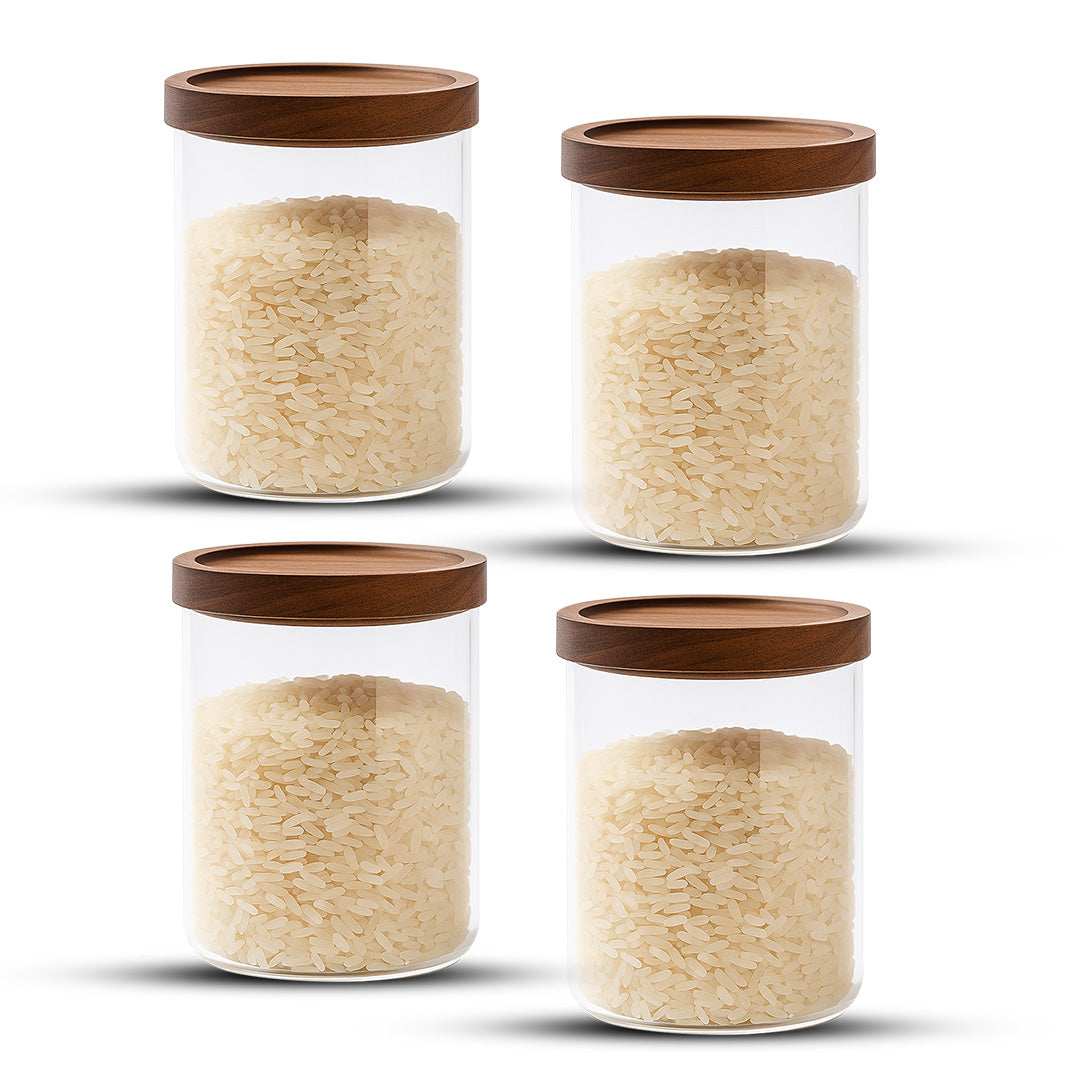 Frasco Contenedor Tarro Hermético Vidrio Tapa Acacia 800ml