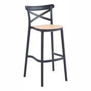 Taburete Crossback Danubio 66cm Piso Bar O Terraza Apilable
