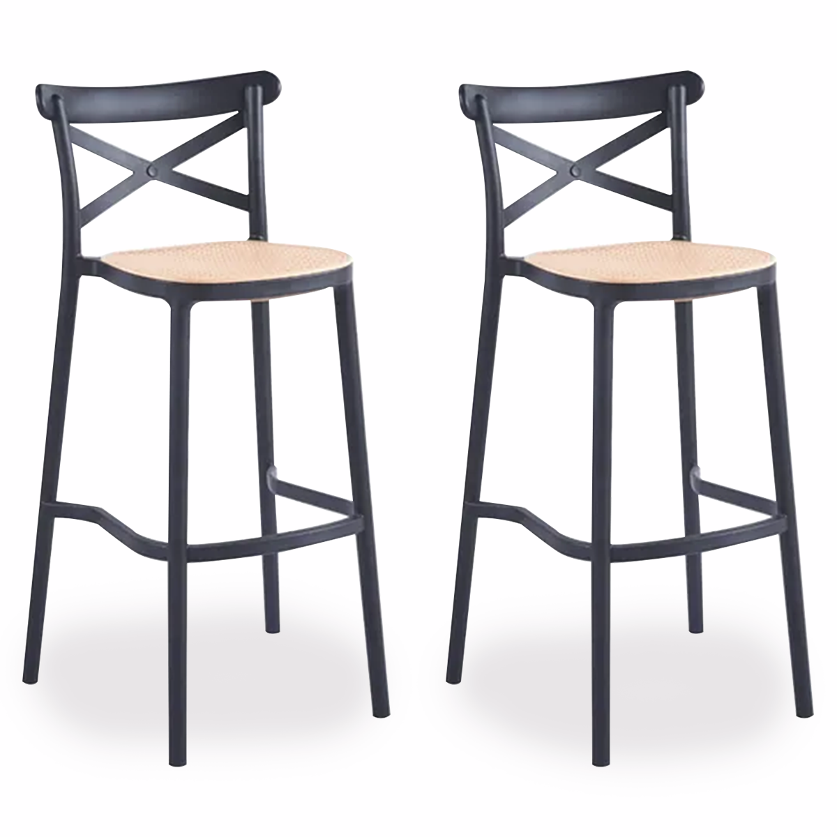 Taburete Crossback Danubio 66cm Piso Bar O Terraza Apilable