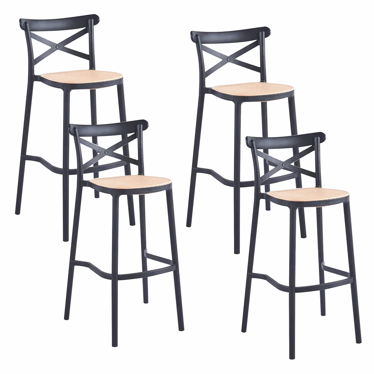 Taburete Crossback Danubio 66cm Piso Bar O Terraza Apilable