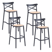 Taburete Crossback Danubio 66cm Piso Bar O Terraza Apilable