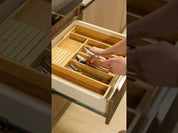 Cubertero de bambú ajustable para utensilios de cocina